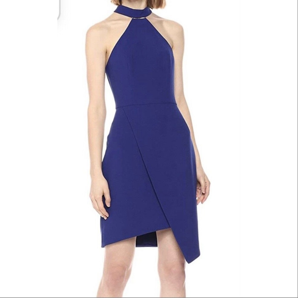BCBG Maxazria Makenna Asymmetrical Halter Dress Size 4